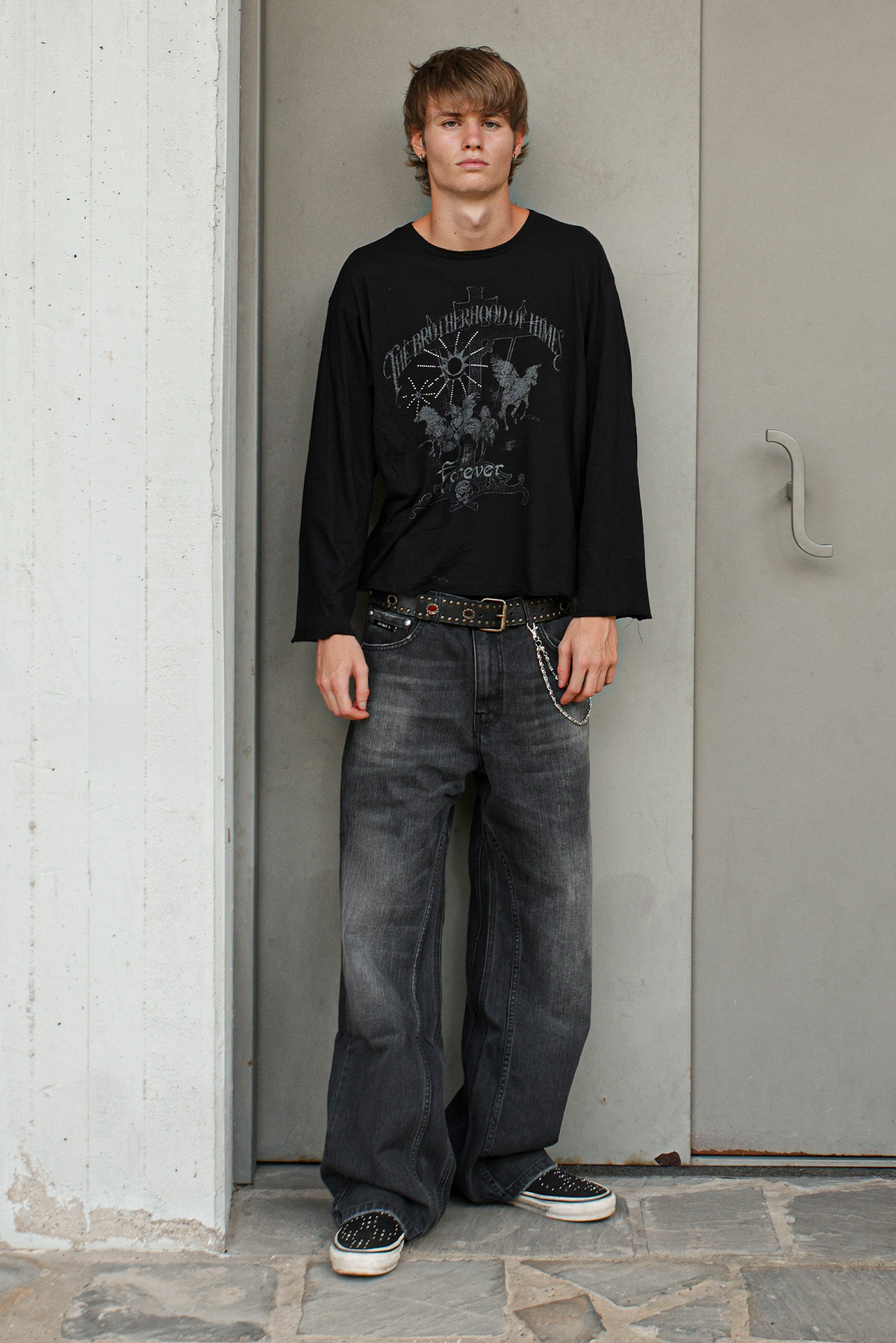 UNDEFEATED – jeans in denim e pelle HIMES, foto 2