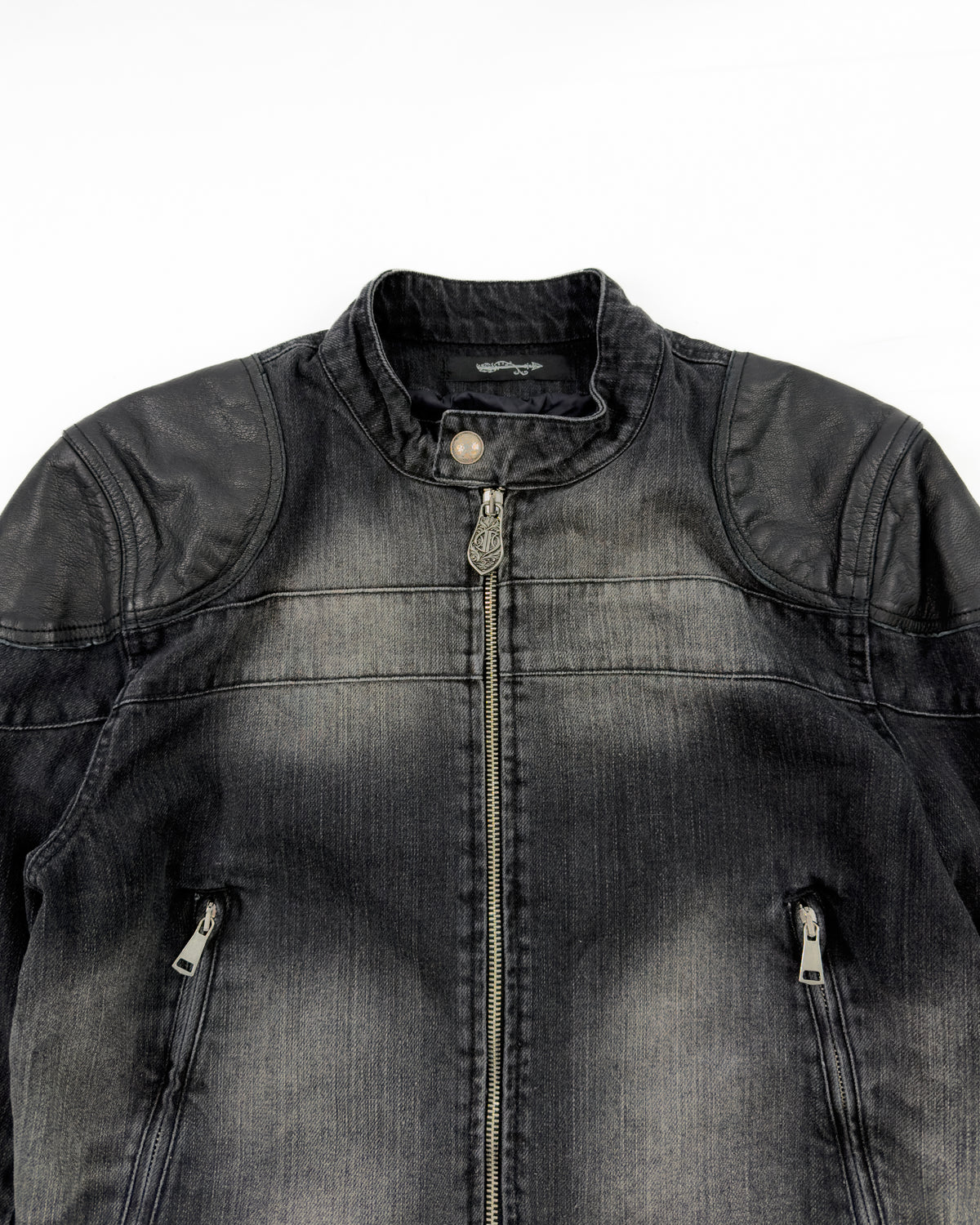 UNDEFEATED – giacca in denim e pelle HIMES, foto 2